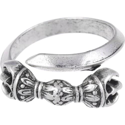 Retro Back Open Ring Mens Party Jjewelry Ladies Fashion Gothic Metal Skull Finger Ring Wholesale 2021