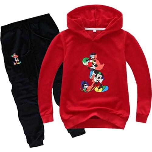 Spring Children Clothing Set Baby Boy Girl Hoodies Sweatshirt+Pants 2pcs Clothes Sport Suits Mickey Mouse Toddler Kids Tracksuit