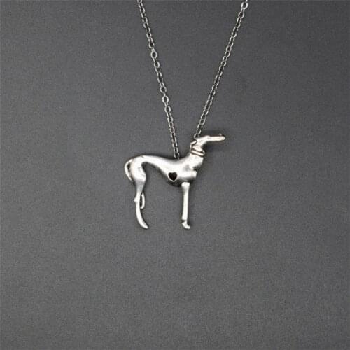 New Vintage Trendy Italian Greyhound Necklace Fashion SLOUGHI Jewellery Spanish Grey Hhound Whippet Pendant Necklace Women