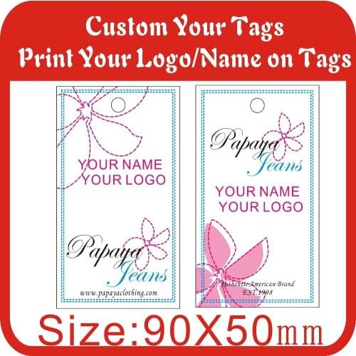 Wholesale 500PCS Custom tags ,print your logo on tags 300gsm Paper Hang Tags,Garment Price Labels,M4