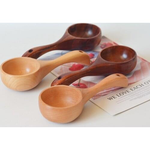 Creative wooden handle rice scoop Porridge scoop Wooden measuring spoon Practical water scoop Household kitchenware