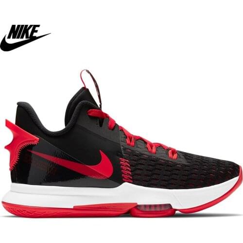 Original Nike Lebron Witness V Male Black-Red Basketball Shoe CQ9380-005