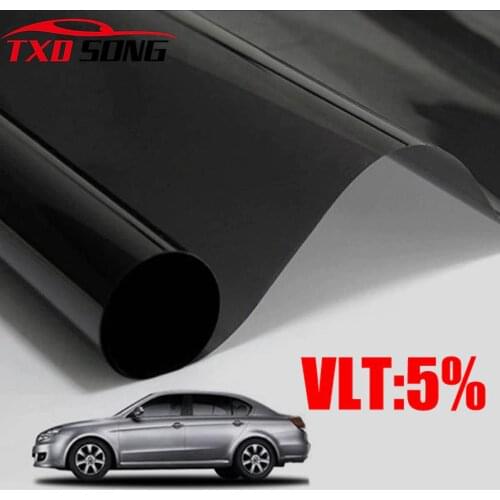VLT 5% UV solar control window film car tint Window Solar Film 50*300CM by free shipping Black side window solar film
