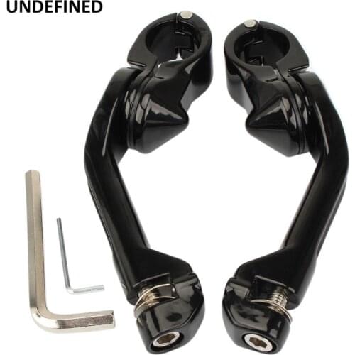 Motorcycle Highway Footpegs 1 1/4" 32mm Footrest Bracket Adjustable Mount Engine Guard for Harley Sportster Dyna Softail V-Rod