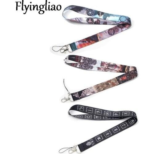 Viking Rune Keychain Lanyards Id Badge Holder ID Card Pass Gym Mobile Phone Badge Holder Key Strap webbings ribbons
