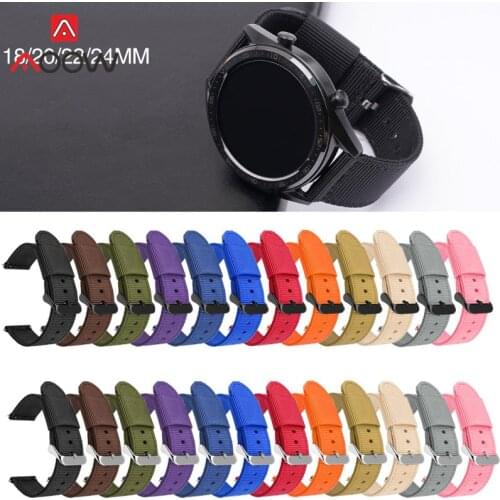 Colorful Nylon Strap 18mm 20mm 22mm 24mm Quick Release Men Women Replacement Band for Samsung Active S3 Huawei Watch GT 2 46mm