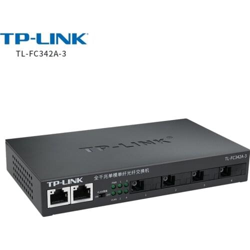 TP-LINK TL-FC342A-3 Single mode single fiber 4SC+2GE Gigabit Fiber Transceiver 1.25Gbps Media Converter 3KM
