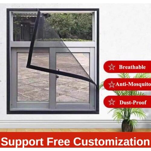Free Customized Adhesive Screen Window Net Washable Punch-Free Gauze Anti-Mosquito Dust-Proof Invisible Screen Velcro Curtain