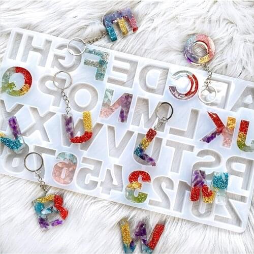 1pcs Crystal Epoxy Resin Mold Alphabet Letter Number Pendant Casting Silicone Mould DIY Crafts Jewelry Making Tools