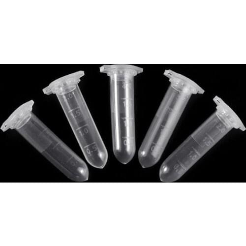 100Pcs 2ml Clear Plastic Vials Container Snap Cap Centrifuge Tubes Vials Sample Lab Container M17F