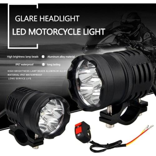 2x LED 60w 3-Modes Motorcycle Headlight Fog Spot Light Auxiliary lamps & Switch Drop Shipping