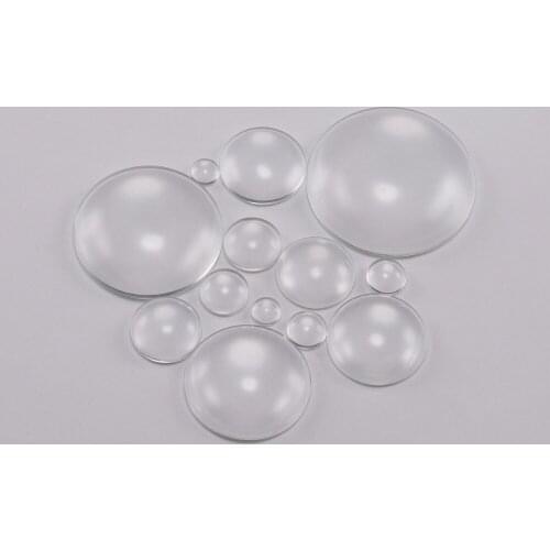 5-50Pcs/lot 6-35mm Clear Round Flat Back Glass Cabochon Transparent Crystal Cabochon Cameo Tray Settings For DIY Jewelry Making