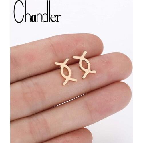 Chandler Knot Earring Simple Cross Bow Studs Everyday Brinco Mujier Party Boucles d'oreilles brincos Stainless Steel Jewelry