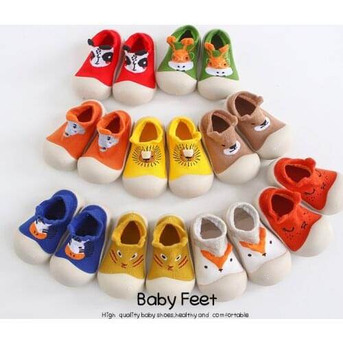 Baby Sock Shoes Anti-slip Spring Cartoon Animal Shoes Baby Girl Baby Boy Soft Rubber Sole Toddler Shoes