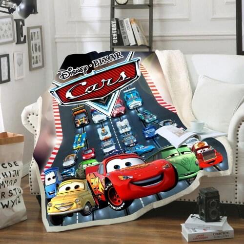 Disney Lightning McQueen 95 Car Baby Plush Blanket Throw Sofa Bed Cover Single Twin Bedding for Boys Girls Children Lovely Gifts