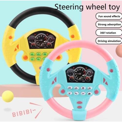 Eletric Simulation Steering Wheel Toy with Light Sound Baby Kids Musical Early Educational Copilot Stroller Wheel Vocal Toys