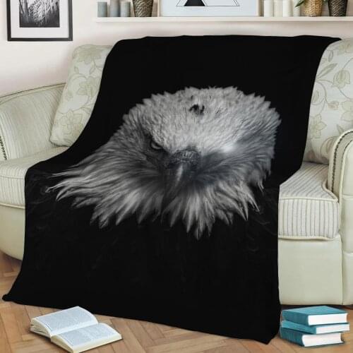 Angry eagle poster Flannel Throw Blanket 3D Printed Keep Warm Sofa Child Blanket Home Decor Textiles Dream Family Gift