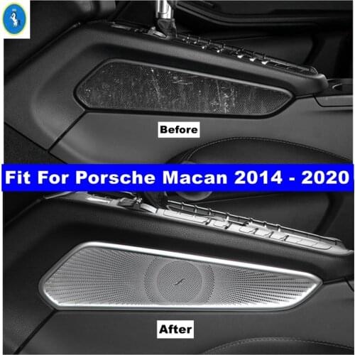 Interior Refit Kit Center Control Speaker Audio Sound Loudspeaker Decoration Panel Cover Trim Fit For Porsche Macan 2014 - 2020