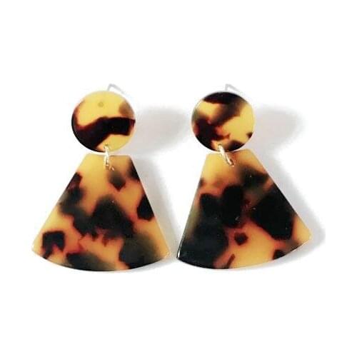 Brown Earring Acetic Acid Korea Earrings Fan Shape Acrylic Accessories For Women Girls