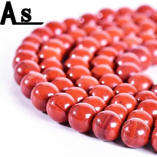 Asingeloo Red Mookaite Natural Stone Beads Brecciated Jaspers Round Beads 15" Strand4/6/8/10/12MM Pick Size For Jewelry Making