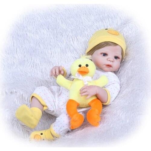 NPK Full Body Silicone Reborn Girl Baby Doll Toys Realistic 22inch Newborn Princess Toddler Babies Doll Birthday Gift Present