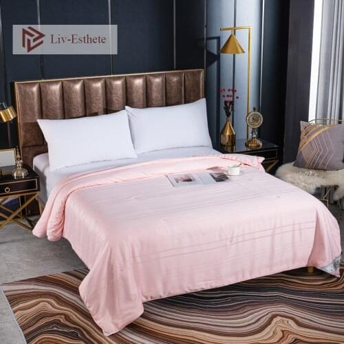 Liv-Esthete Women Noble Pink 100% Natural Silk Quilt Duvet Filling Silk Comforter Handmade 4 Season Queen King Bedding in Filler