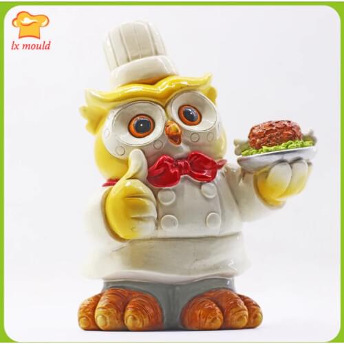 11.11 New-Owl Silicone Mold is suitable for candle soap making DIY handmade resin Mould Plaster Chef Owl Shape