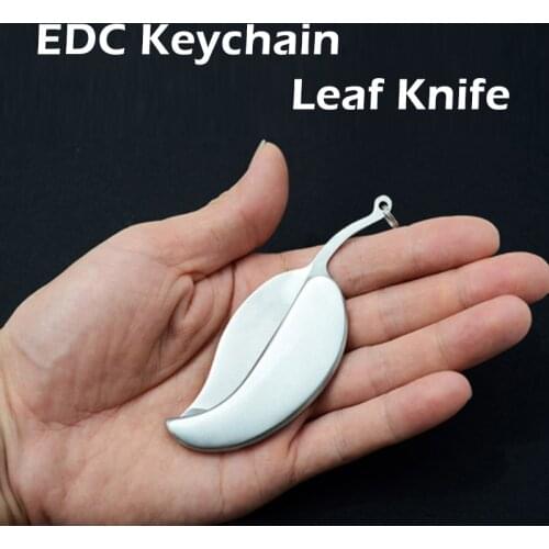 Gags Practical Joke Outdoor Stainless Steel Leaf Knife Portable Mini Fruit Knife Pocket Folding Knife Survive kit Camping Hiking