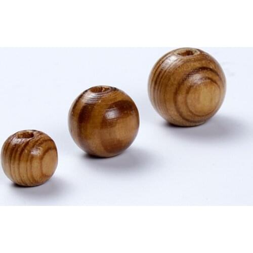 DIY 3-500Pcs/Lot Pine Round Natural Wooden Beads 6-30mm Wood Loose Beads for Jewelry Making Bracelet Craft Accesories