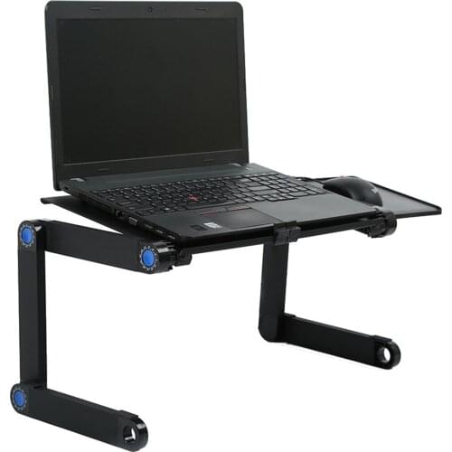 Adjustable Aluminum Laptop Stand Lap Desk Portable TV Bed Lap Desk Tray PC Table Stand Notebook Table Desk Stand with Mouse Pad
