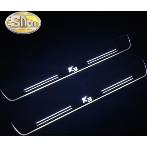 SNCN Waterproof Acrylic Moving LED Welcome Pedal Scuff Plate Pedal Door Sill Pathway Light For Kia K3 2013 2014 - 2017 2018
