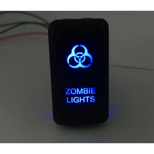 Push Switch Blue LED Zombie Light Bar For Toyota Landcruiser 100 Series High Quality ABS Plastic Black hard surface rocker