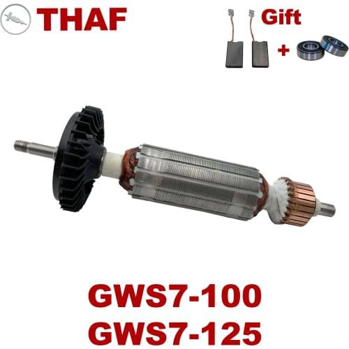 Free Bearing&Carbon Brush！220V-240V Armature Rotor Anchor Replacement for BOSCH Angle Grinder GWS7-100 GWS7-115 GWS7-125 Series