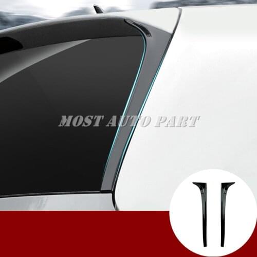 Carbon Fiber Look Black Black Rear Window Spoiler Side Wing Trim Cover For Volkswagen VW Golf 7 MK7 2013-2018 2pcs