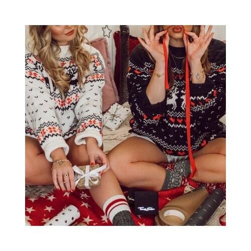 Explosion models pregnant fall and winter loose Christmas love deer hooded fashion bottoming shirt pregnant sweater