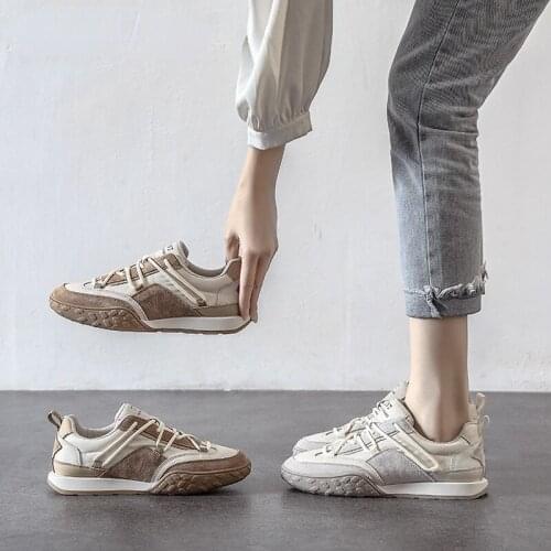 Sneakers Spring Female Genuine Leather Mesh Casual Shoes Trainers Outdoor Walking Shoes Women Lace Up Comfort Sneakers Women Hot