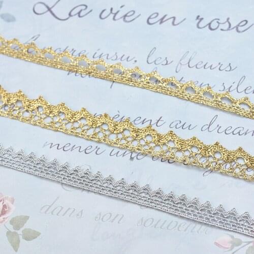 10meters Gold Silver Lace Trim Ribbon Sewing Braided Lace Wedding Craft DIY Clothes Accessories Home Decor