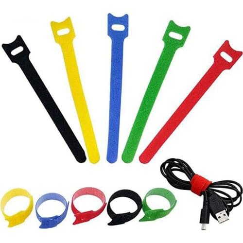 10pcs / 20pcs reusable magic tape binding belt cable management belt computer wire data cable earphone finishing cable strap