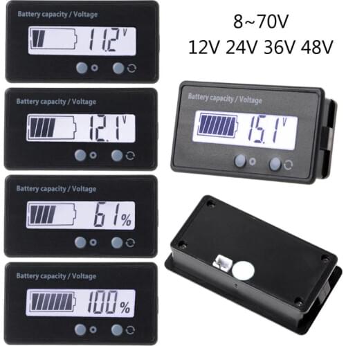 12/24/36/48V LCD Acid Lead Lithium Battery Capacity Indicator Voltmeter Voltage Electric Motorcycle Scooter Battery Testers Tool