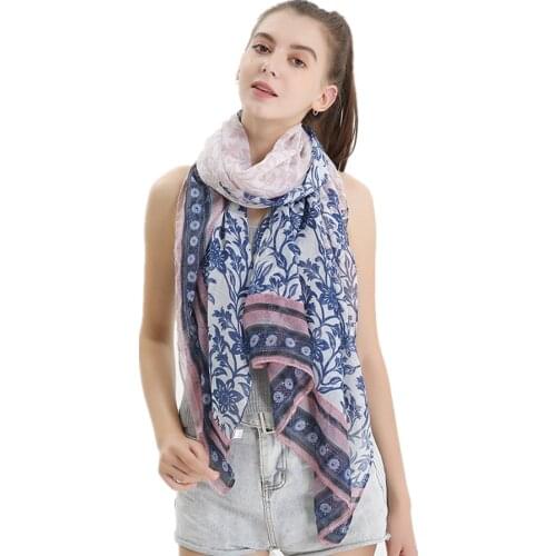 2020 New Vintage Retro Scarf Women Cotton and Linen Scarves and Shwal Female Large Size Bali Yarn Flower Printed Fashion Wraps
