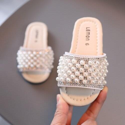 2021 Size 21-30 New Beach Slippers Children Shoes Kids Slippers for Girls Non-slip Fashion Baby Toddler Sandals Sequins Shoes