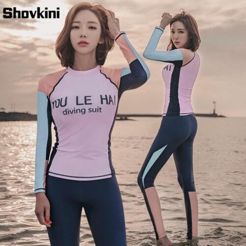 Sexy Sport Swimwears rash guards women swimsuit swimwear women long sleeve three piece letter style long pant maillot de bain