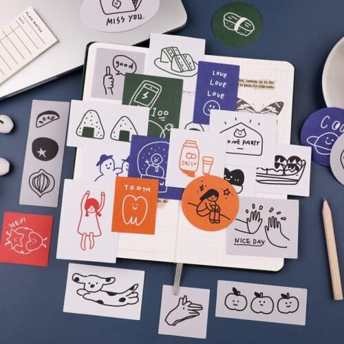 40pcs/Pack Cute Fragments of Life Series Decorative Stickers DIY Album Diary Scrapbooking School Supply Stationery Stickers