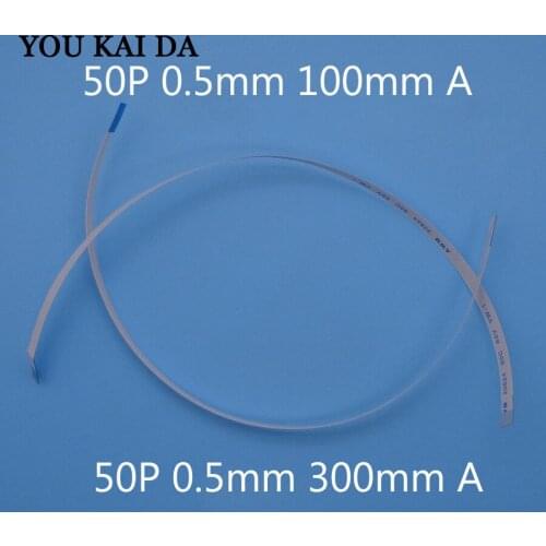 50PCS FFC FPC 50pin flat flexible cable 0.5mm pitch forward Width 25.5mm lenght 60mm 100mm 300mm Ribbon 50p Flex Cable Type A