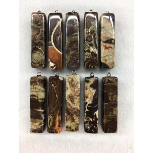 Promotion! 10pcs/Pack Crazy Agates Bead Pendant,13x50mm Square Tubes Pendant for Jewelry Necklace DIY