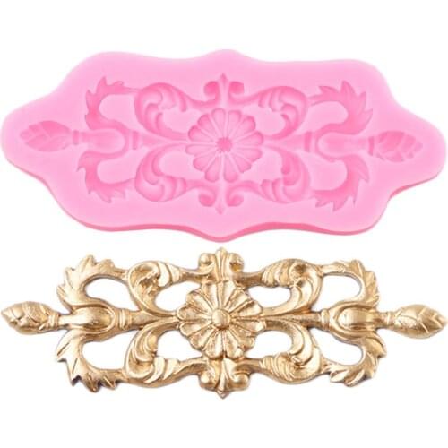 Baroque Relief Cake Border Silicone Mold Daisy Flower Frame Fondant Cake Decorating Tools Candy Clay Chocolate Gumpaste Moulds