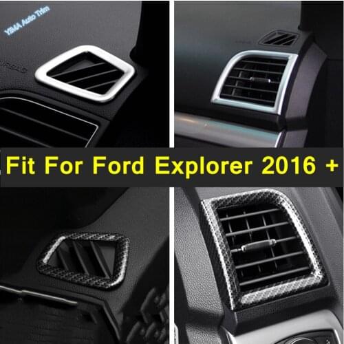 Lapetus Car Styling Dashboard Side Air Vent Cover Trim Bezel Garnish Frame Carbon Fiber / Matte For Ford Explorer 2016 - 2018