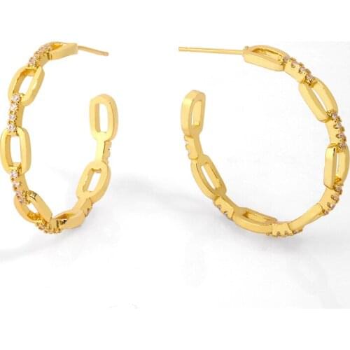 Large Gold Hoop Earrings For Women CZ Crystal Pave Huggie Earrings Cubic Zirconia Circle Women Jewelry pendientes mujer erst84