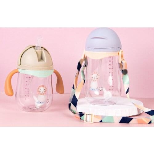 Children drinking cup sippy cup tritan baby shatter-resistant cartoon learning cup summer school outdoor drinking cup