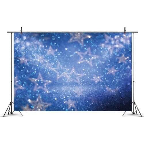 Photography Background Magic Blue Polka Dots Light Bokeh Star Party Decor Love Baby Child Kid Photo Backdrop For Photo Studio
